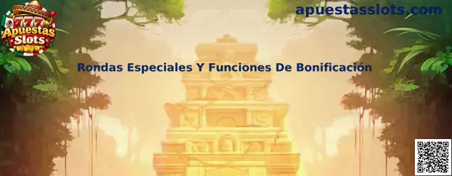 Ilustración de las rondas especiales y funciones de bonificación de tragamonedas, con símbolos y características del juego.